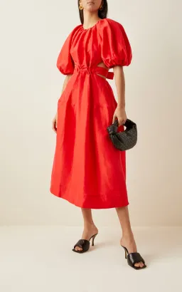 Aje Mimosa Cut-out Midi Dress Scarlet Red Size 6 for rent on The Volte - image 2