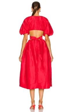 Aje Mimosa Cut-out Midi Dress Scarlet Red Size 6 for rent on The Volte - image 6