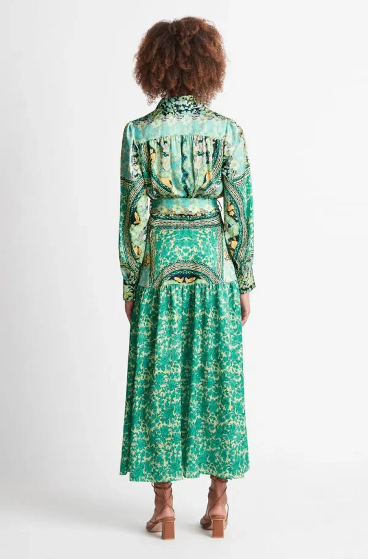 Sheike Georgia Shirt Dress Green Print Size 14 - Image 3