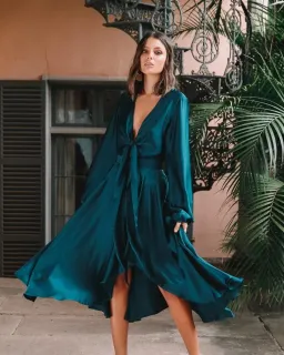 Sheike Fanciful Dress Peacock Size 14 for rent on The Volte - image 2