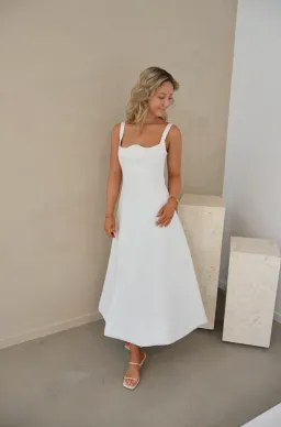 Leo Lin Odette Midi Dress Snow Size 8 for rent on The Volte - image 1