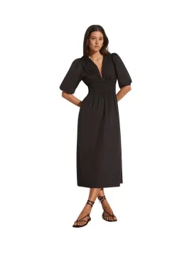 Faithfull The Brand Agnata Midi Dress Black Size 6 for rent on The Volte - image 2