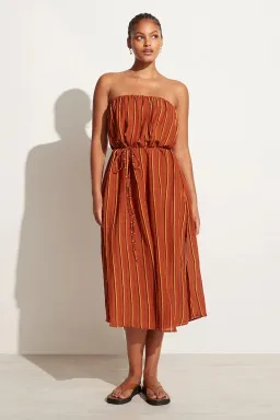 Faithfull The Brand Luannah Midi Dress Aria Stripe Size 8 for rent on The Volte - image 2