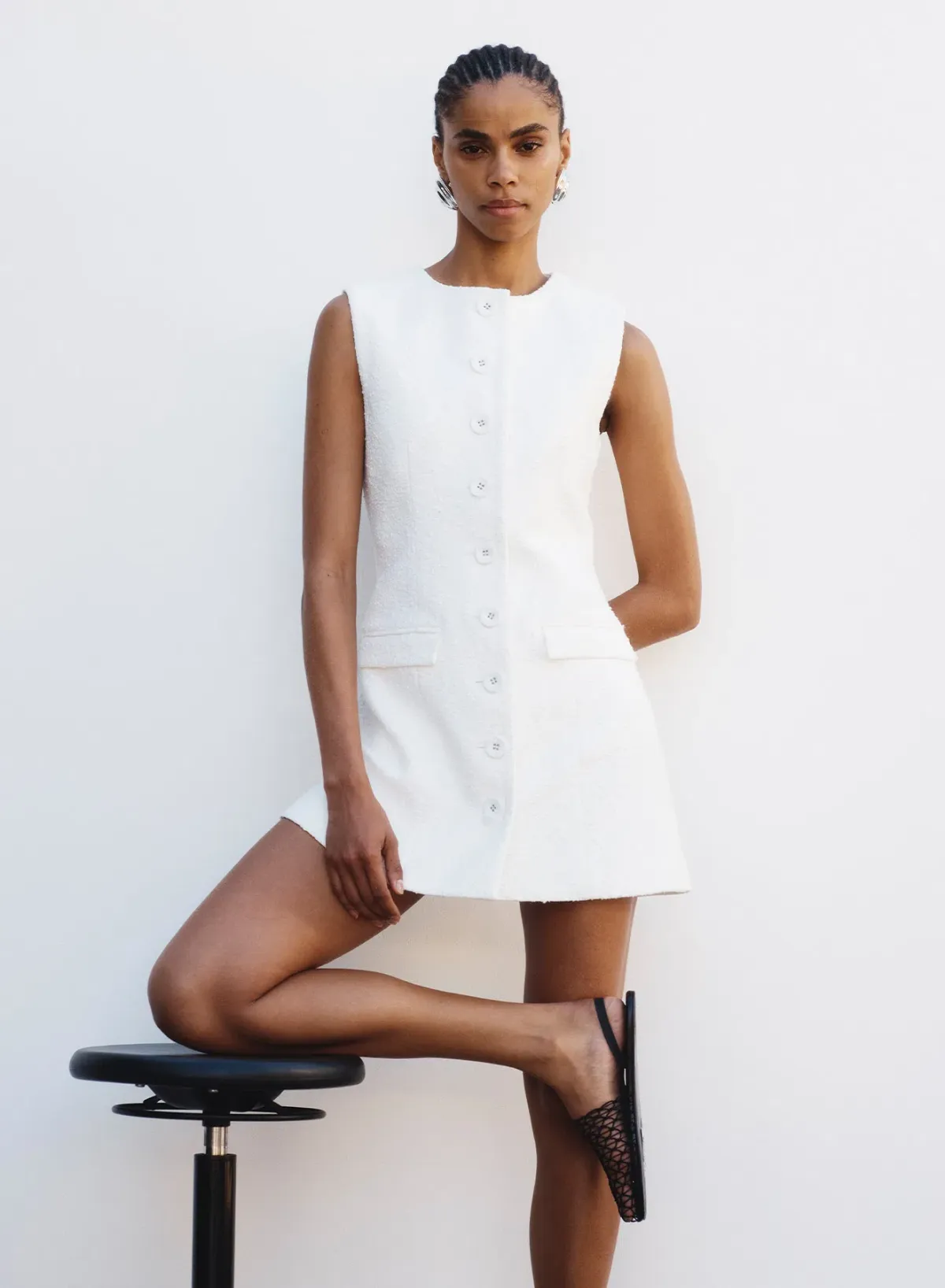 Anna Quan Sofia Mini Dress in Boucle Size 8 - Image 3