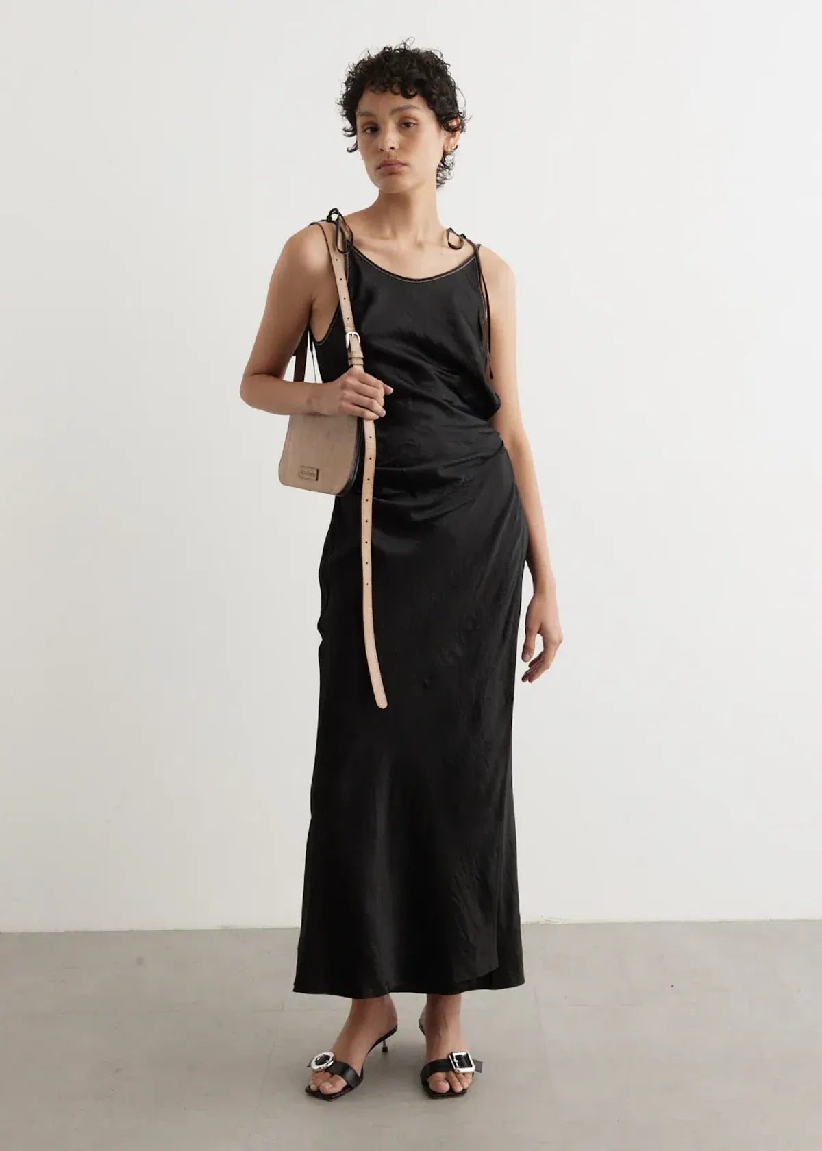 Acne Studios Dayla Text Satin Dress Black Size 12 - Image 5