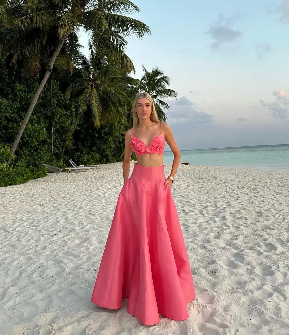 Acler Isla Top and Maxi Skirt Set Pink Rose Size 10 - Image 4