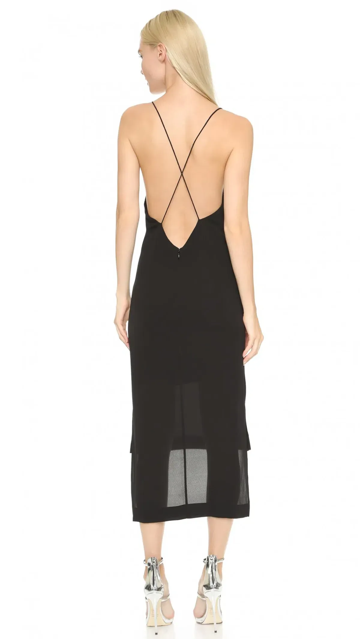 Dion Lee Fine Line Cami Slip Dress Black Size 10 - Image 3