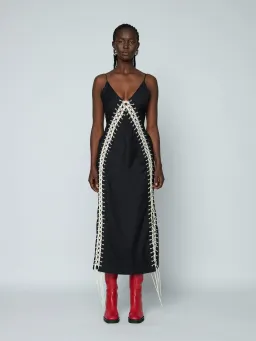Wynn Hamlyn Macramé Maxi Dress Black Size 14 for rent on The Volte - image 1