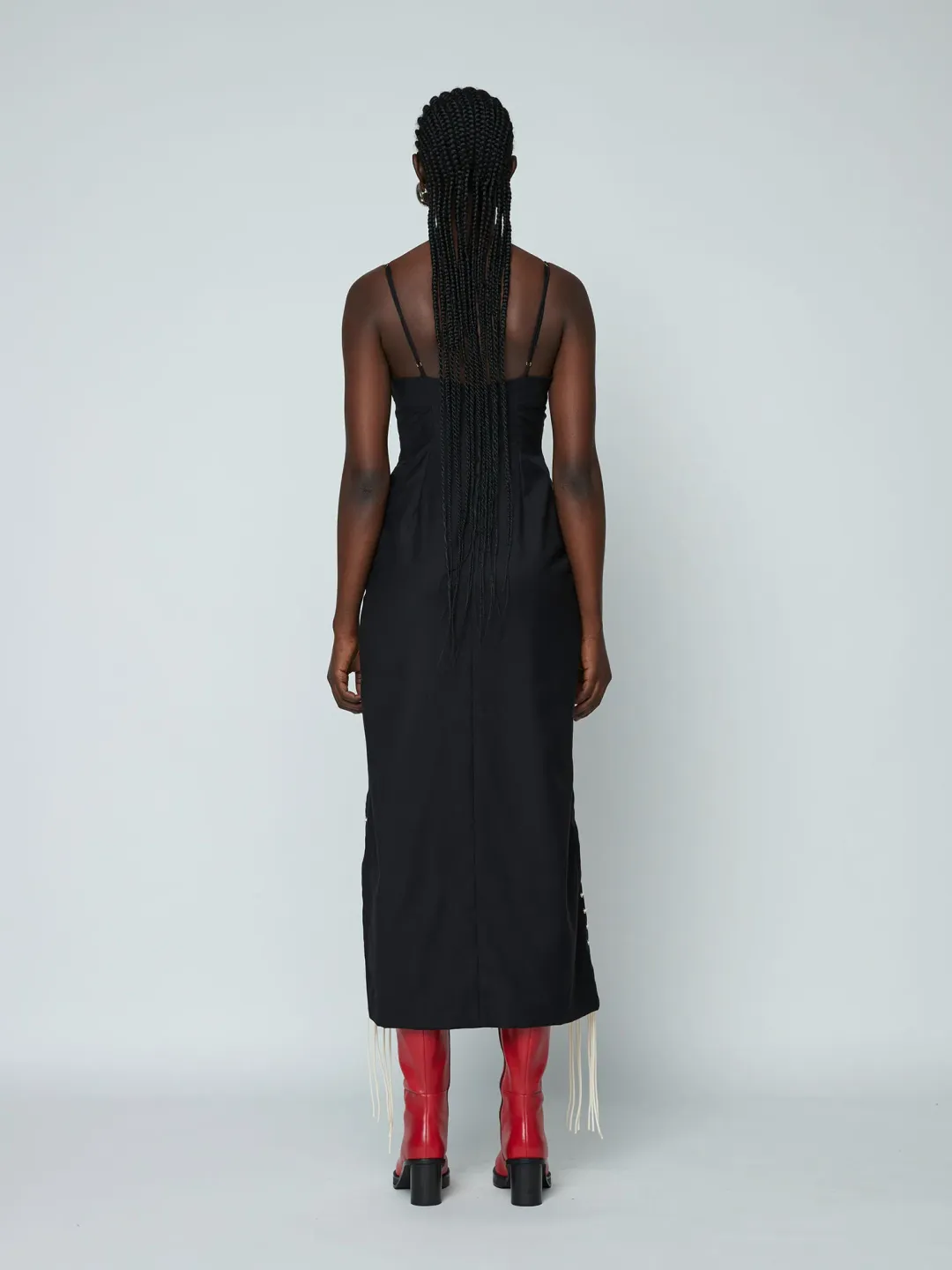 Wynn Hamlyn Macramé Maxi Dress Black Size 14 for rent on The Volte - main image