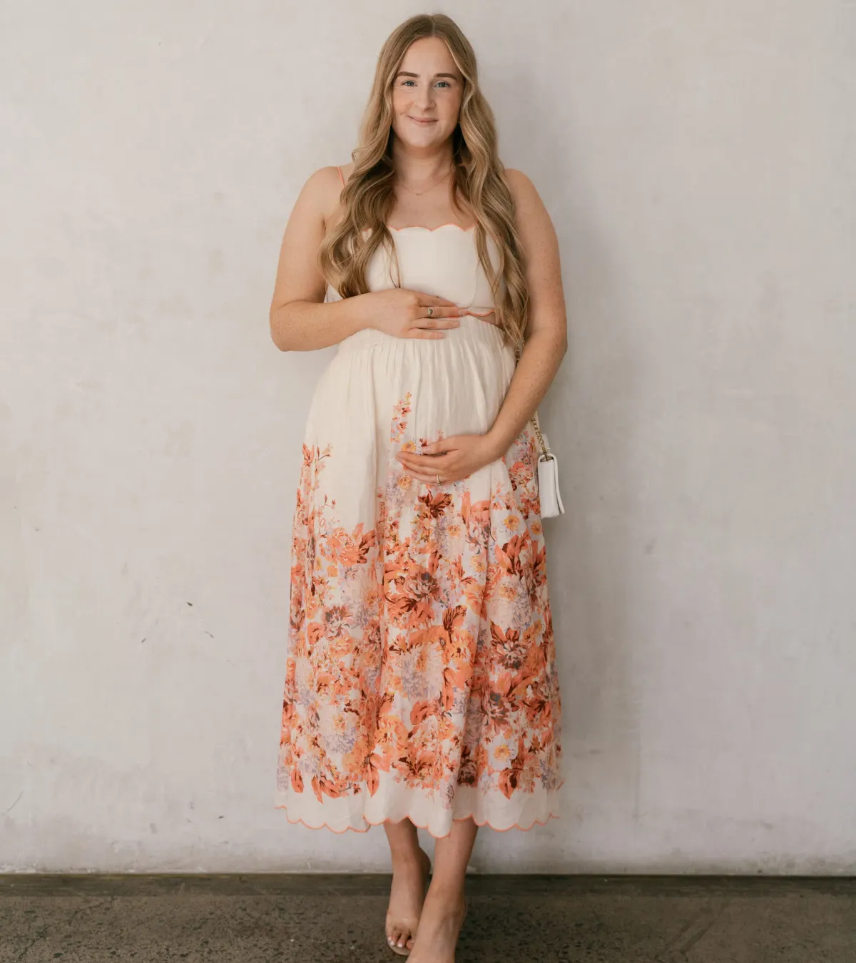 Zimmermann Devi Scallop Midi Dress in Cream Floral Size 3 / AU 10-12 - Image 1