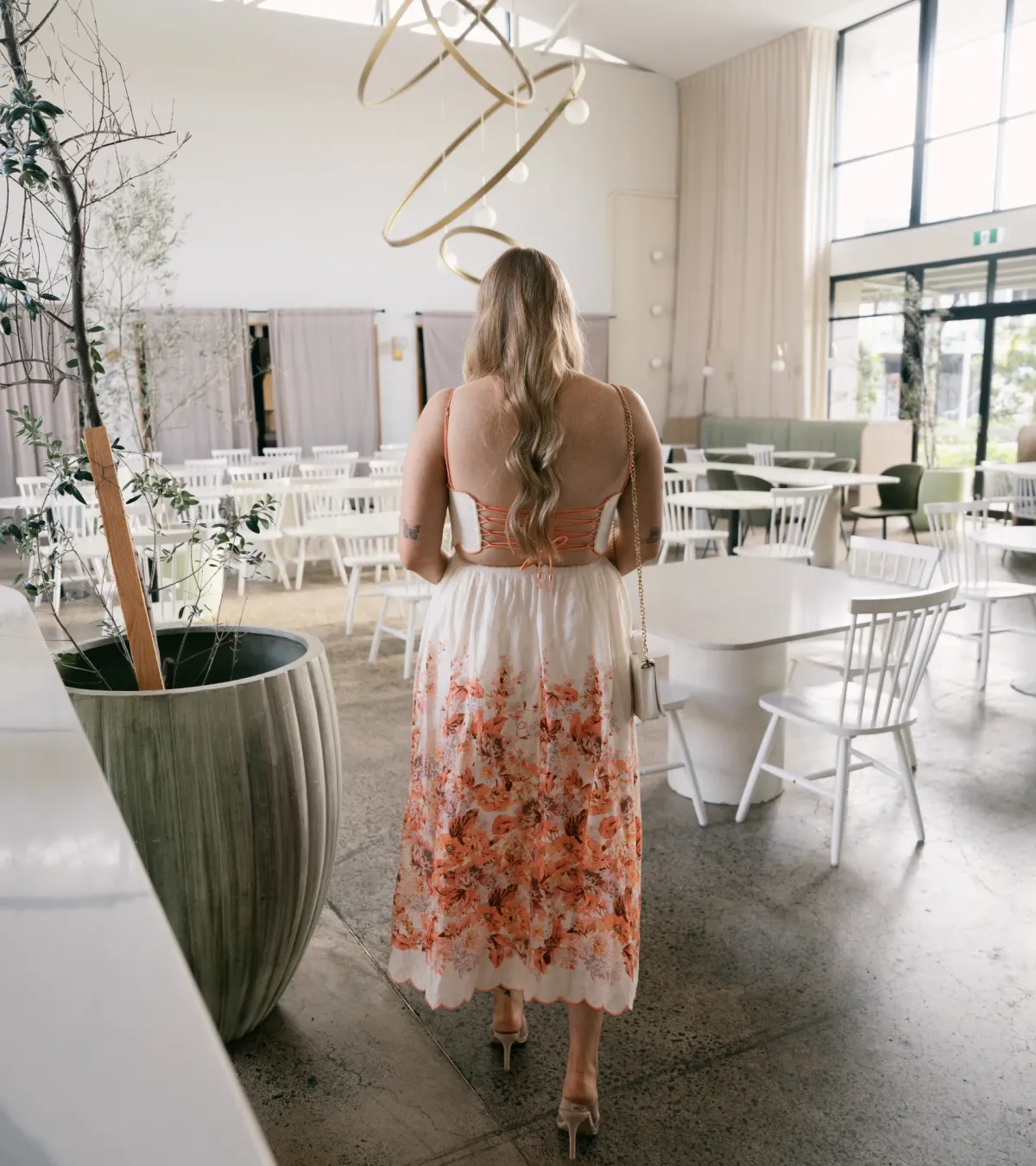 Zimmermann Devi Scallop Midi Dress in Cream Floral Size 3 / AU 10-12 - Image 2