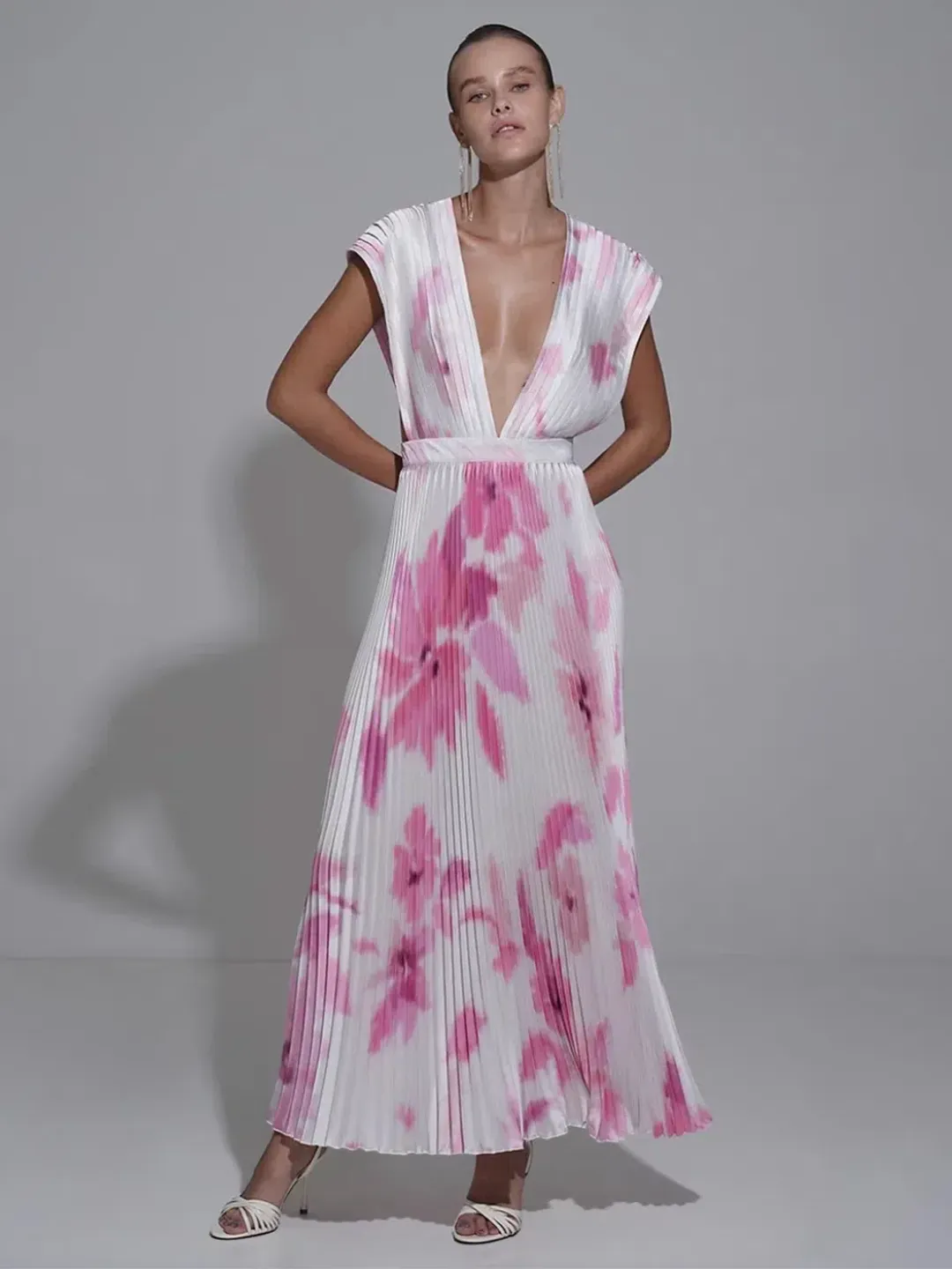 L'Idee Gala Gown Jardin Print Size 10 for rent on The Volte - main image