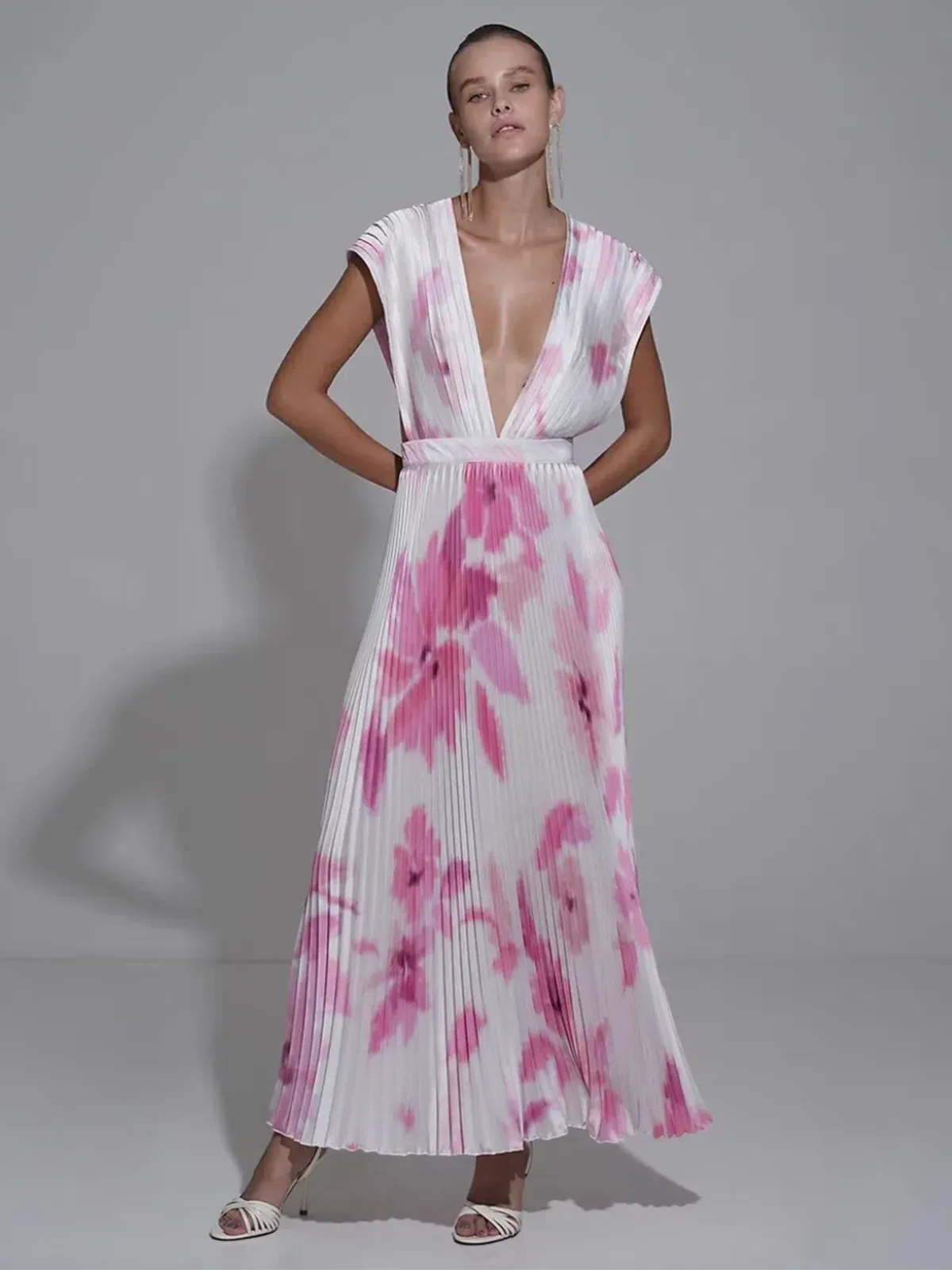 L'Idee Gala Gown Jardin Print Size 10 for rent on The Volte - main image