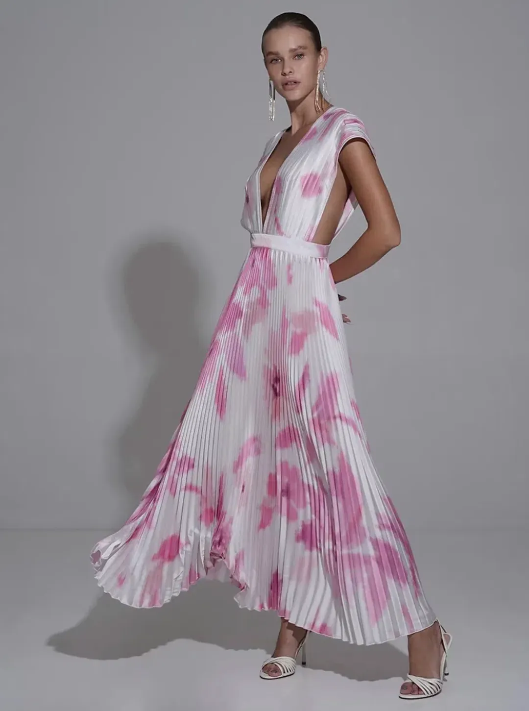 L'Idee Gala Gown Jardin Print Size 10 for rent on The Volte - main image