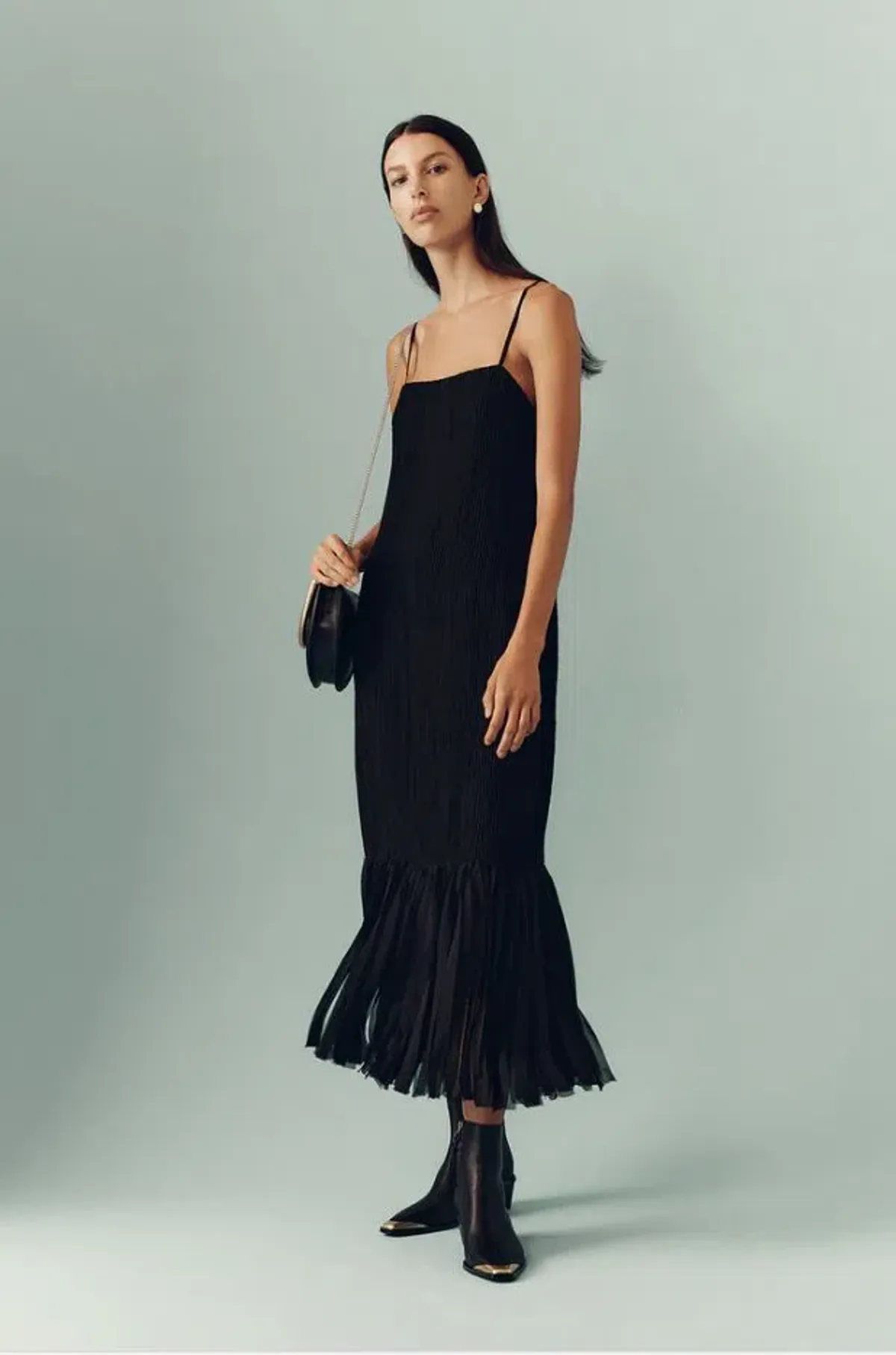 Aje Arris Fringed Maxi Dress Black Size 8 - Image 1