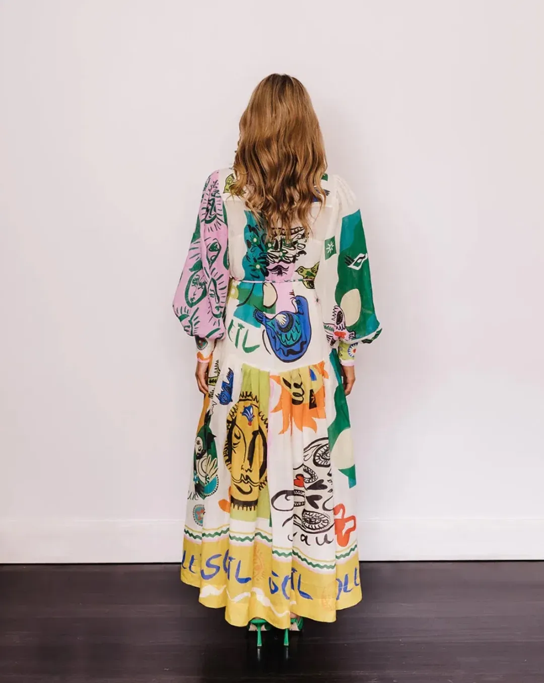 Alemais Soleil Patchwork Shirtdress In Ivory Size 8 for rent on The Volte - main image