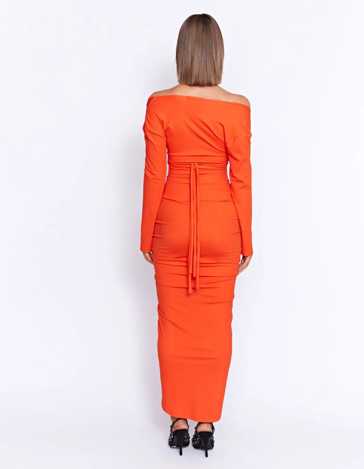 Pfeiffer Fontaine Midi Dress Crimson Orange Size M / AU 10 - Image 7