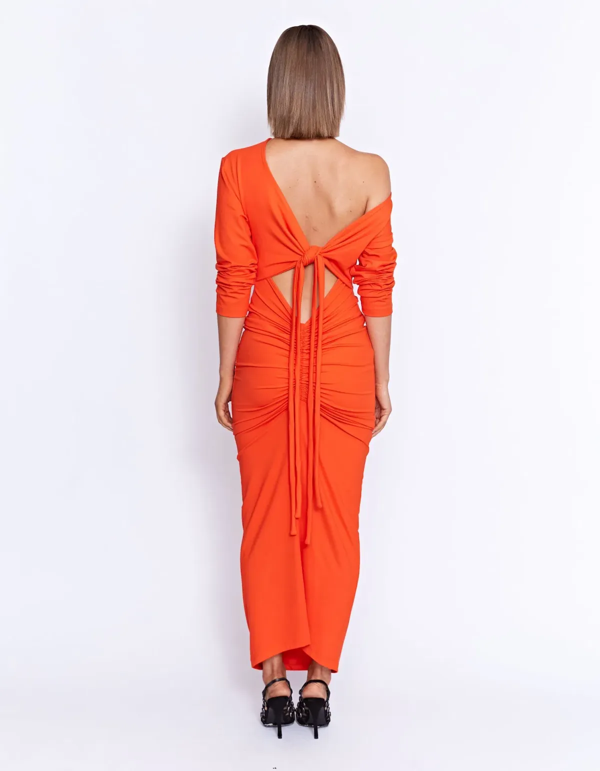 Pfeiffer Fontaine Midi Dress Crimson Orange Size M / AU 10 - Image 9