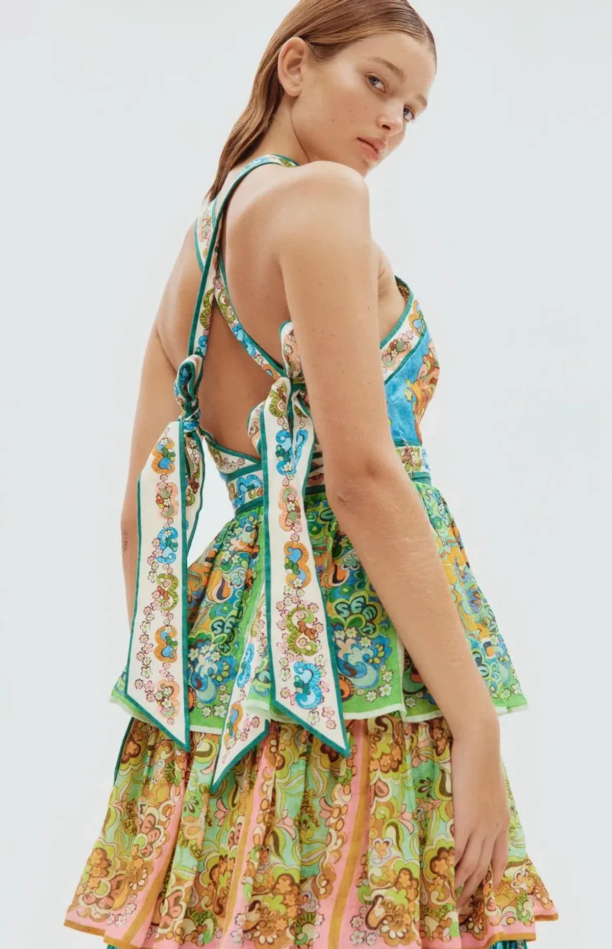 Alemais Dreamer Halter Tier Dress in Multi Size 10 - Image 6