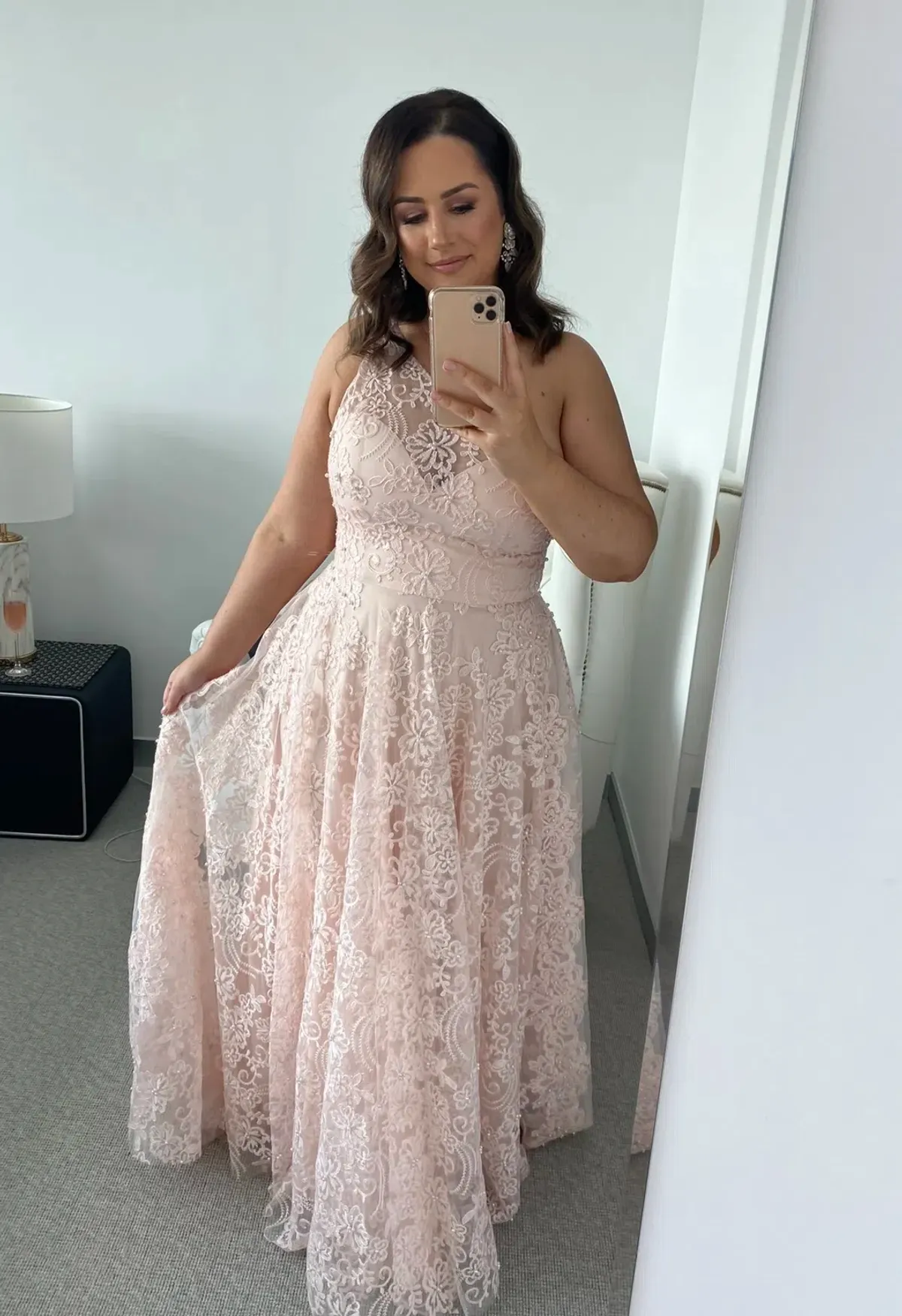 Jadore JX4008 Gown with Pearl Detail Blush Pink Size 14 - Image 2