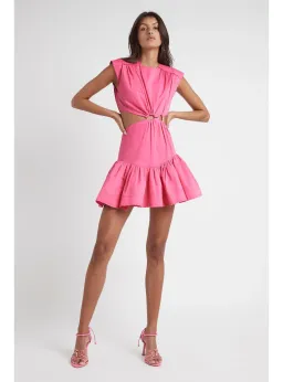 Aje Solstice Cut Out Ring Flip Mini Dress Pink Size AU 8 for rent on The Volte - image 1
