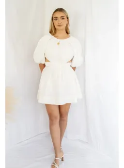 Aje Mimosa Cut Out Mini Dress in Ivory Size AU 6 for rent on The Volte - image 4