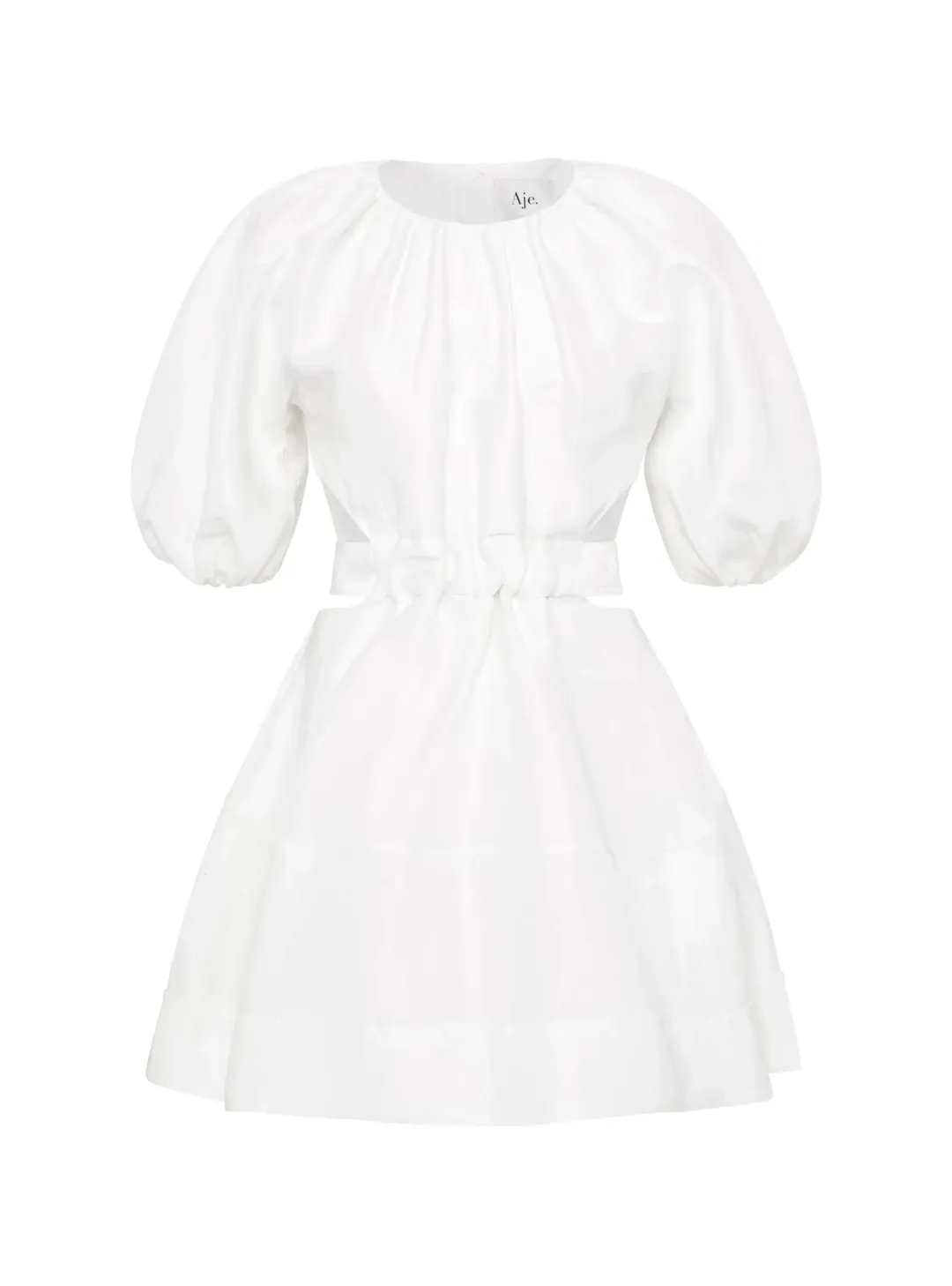 Aje Mimosa Cut Out Mini Dress in Ivory Size AU 6 for rent on The Volte - main image