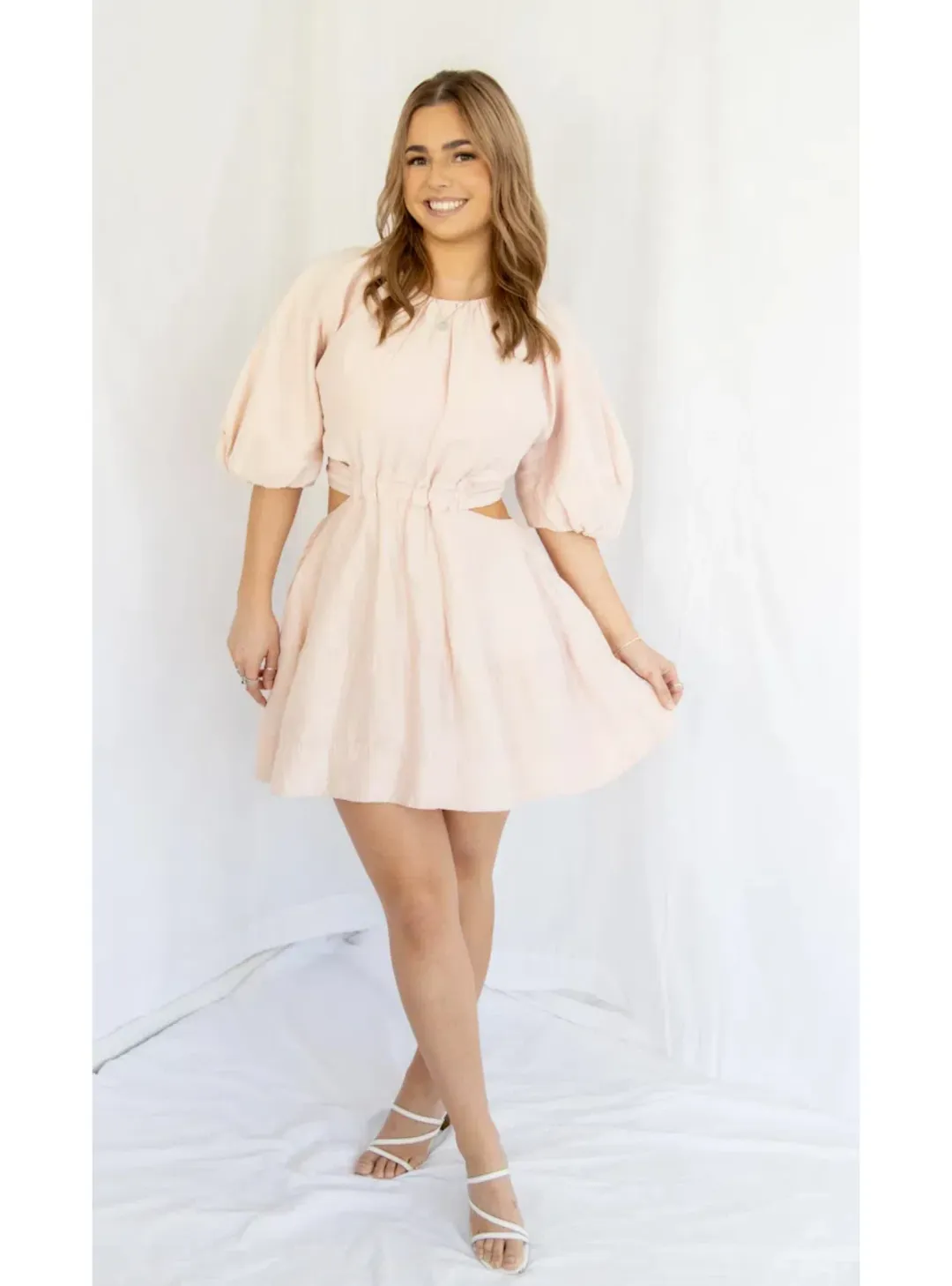 Aje Psychedelia Mini Dress Blush Size AU 8 for rent on The Volte - main image