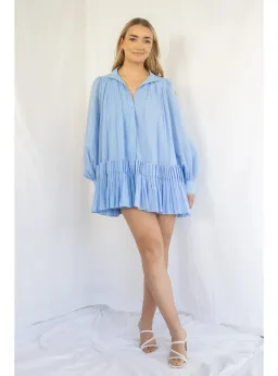 Aje Pavillion Mini Dress in Blue Size AU 8 for rent on The Volte - image 1