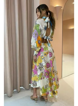 Alemais Farrah Cut Out Midi Dress In Multi Size AU 10 for rent on The Volte - image 2