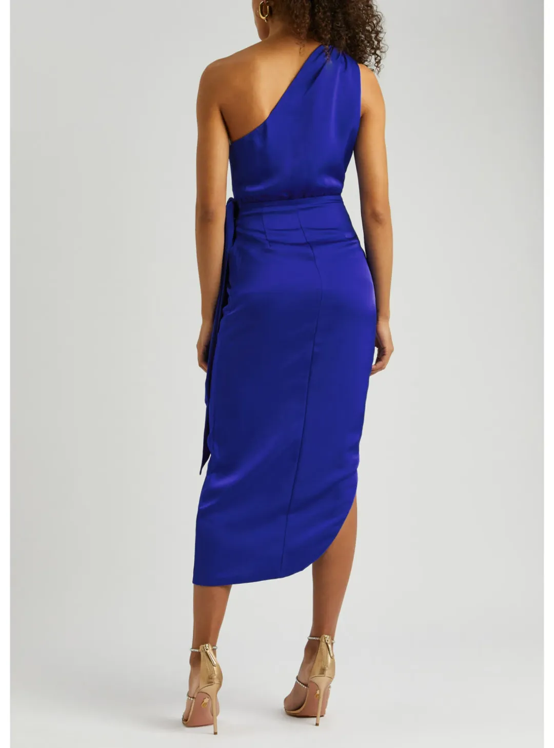 Misha Brooks Satin Midi Dress in Cobalt Blue Size 8 for rent on The Volte - main image