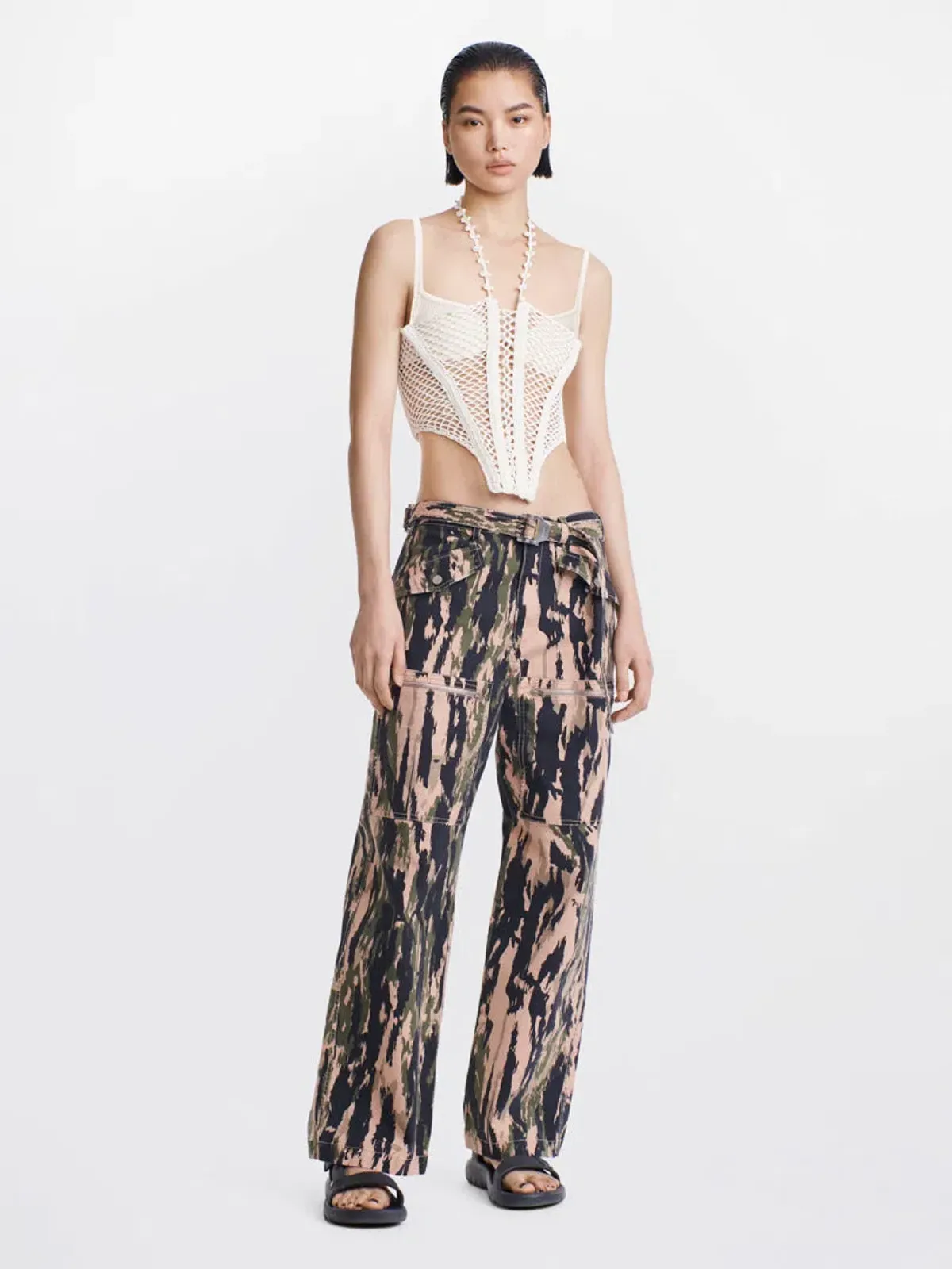 Dion Lee Coral Crochet Corset Cream Size 6 for rent on The Volte - main image