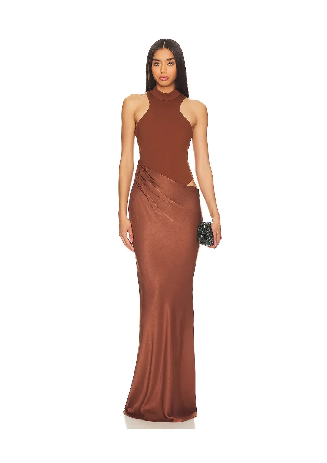 Camila Coelho Estrella Maxi Dress Nutshell Brown Size S / AU 8 for rent on The Volte - main image