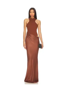 Camila Coelho Estrella Maxi Dress Nutshell Brown Size S / AU 8 for rent on The Volte - image 1