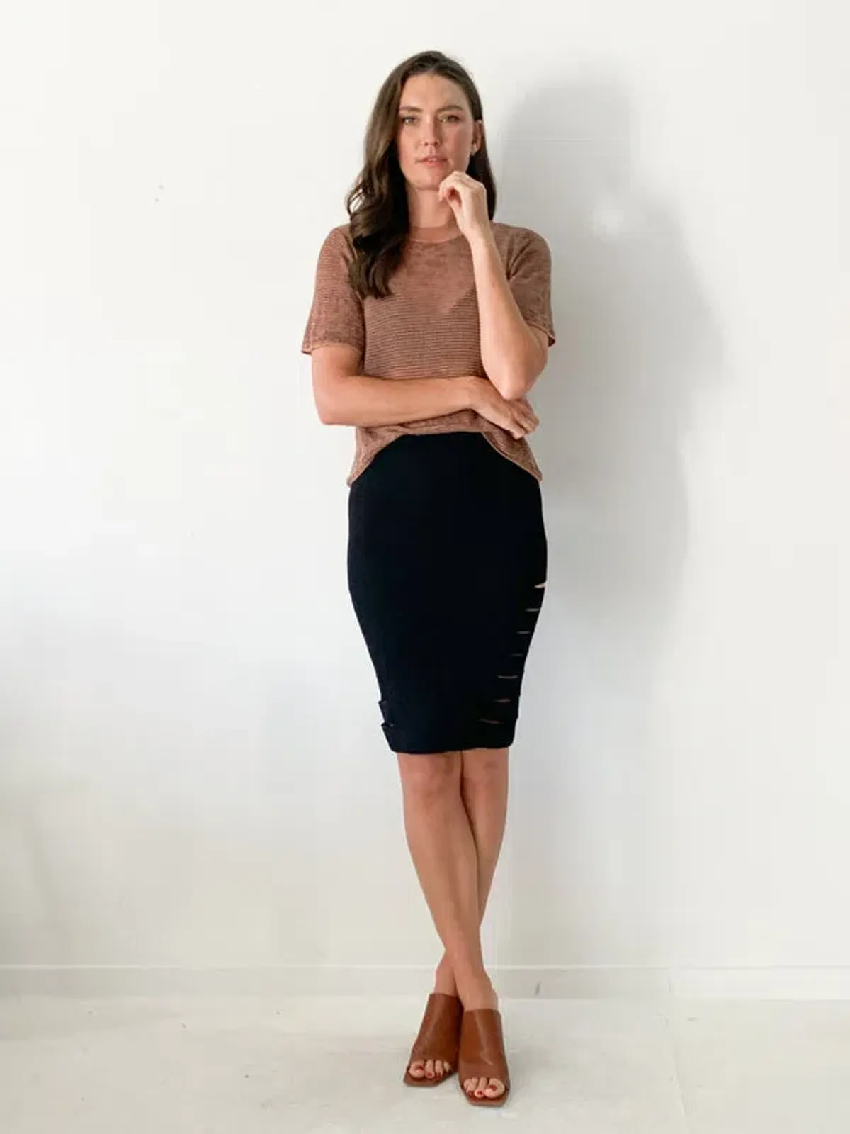 Dion Lee Crepe Cut Out Midi Skirt Black Size 8 - Image 1