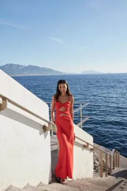 Anna Quan Natalia Maxi Cutout Dress Chili Red Size 8 for rent on The Volte - image 2