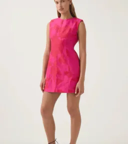 Aje Cove Pendant Mini Dress Pink Red Print Size 16 for rent on The Volte - image 4