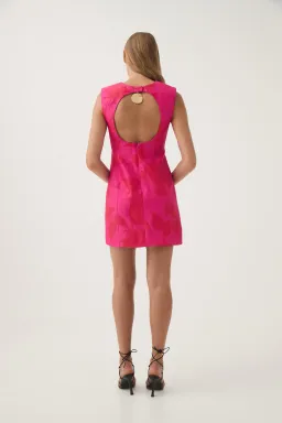 Aje Cove Pendant Mini Dress Pink Red Print Size 16 for rent on The Volte - image 2