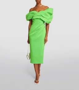 Rachel Gilbert Gia Midi Dress Green Size 3 / AU 12 for rent on The Volte - image 1
