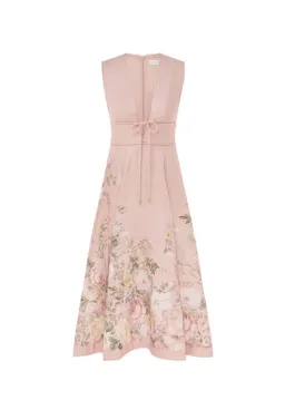 Zimmermann Waverly Plunge Midi Dress in Pink Floral Size 2 (AU 12) for rent on The Volte - image 3