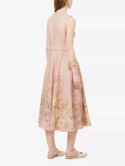 Zimmermann Waverly Plunge Midi Dress in Pink Floral Size 2 (AU 12) for rent on The Volte - image 2