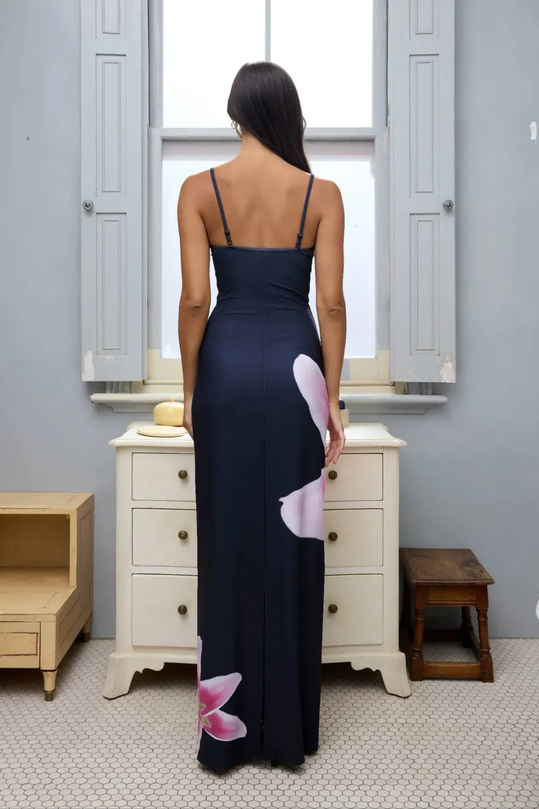 With Harper Lu Slip Dress in Pink Lily Floral Size S / AU 8 for rent on The Volte - main image