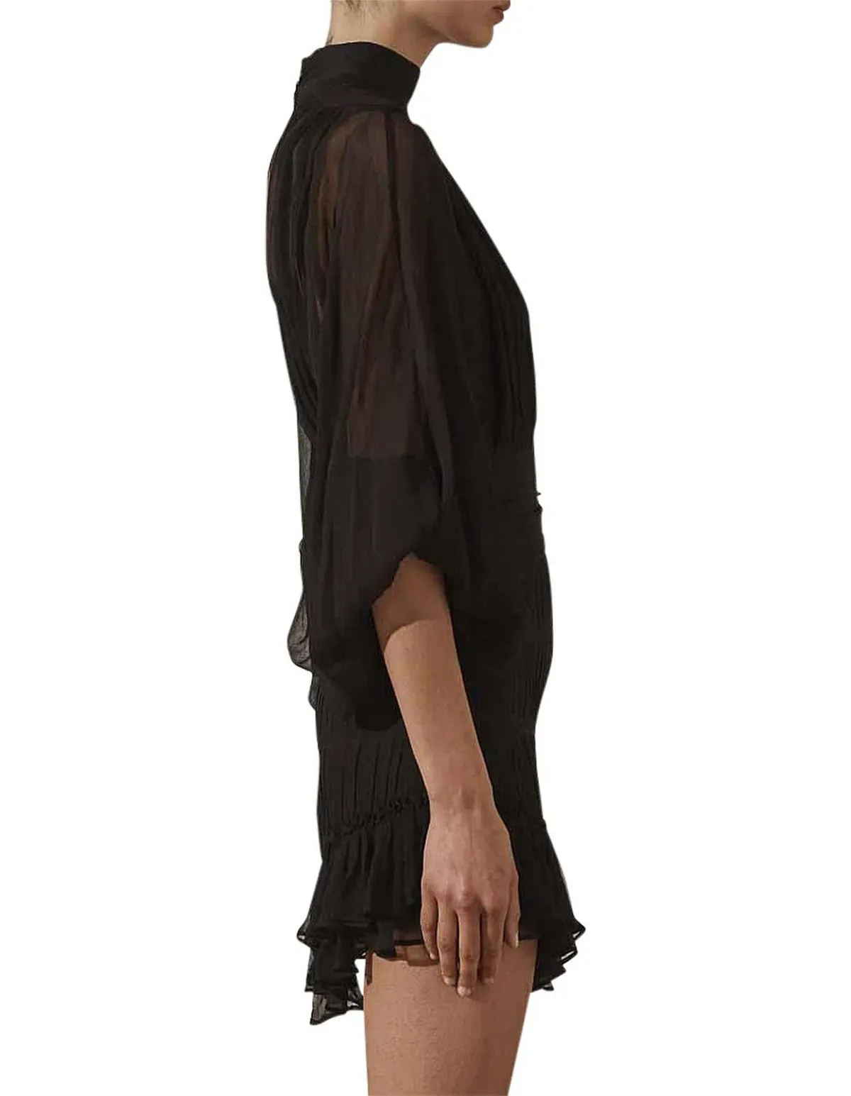 Shona Joy Clemence Long Sleeve Mini Dress Black Size 6 - Image 2