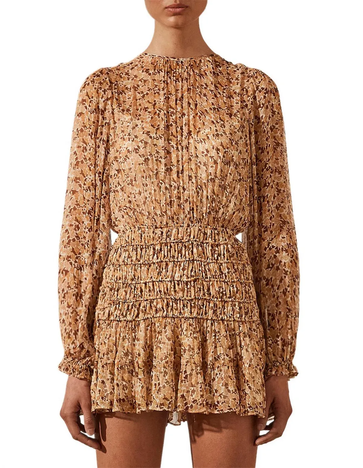 Shona Joy Colette Balloon Sleeve Mini Dress Floral Size 8 - Image 2