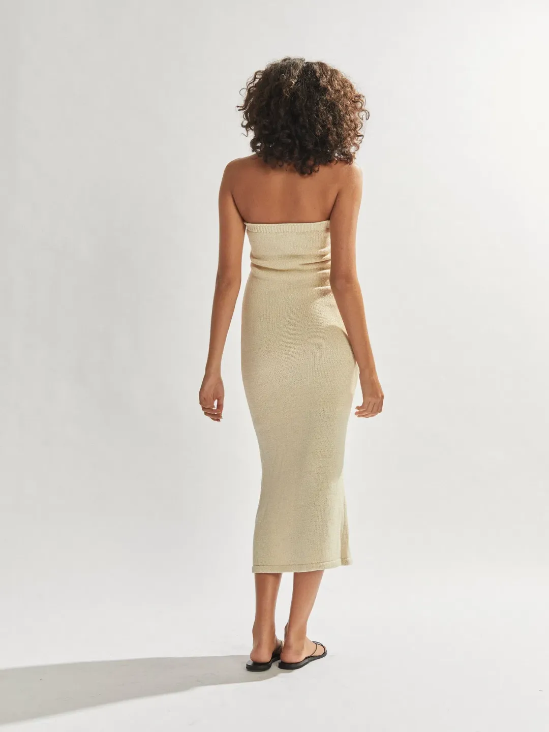 One Mile the Label Cora Strapless Maxi Dress Custard Size 8 for rent on The Volte - main image