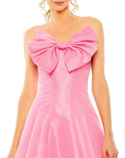 Mac Duggal Strapless Ball Gown With Bow Detail Candy Pink Size 12 for rent on The Volte - image 2