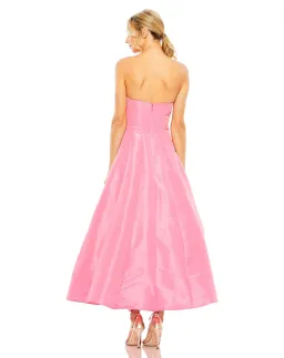 Mac Duggal Strapless Ball Gown With Bow Detail Candy Pink Size 12 for rent on The Volte - image 3