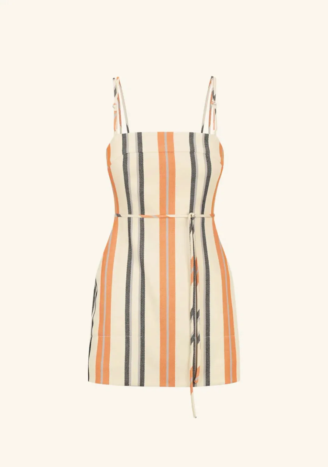 Shona Joy Celia Open Back Knotted Strap Mini Dress Tangerine/Multi Size 12 for rent on The Volte - main image