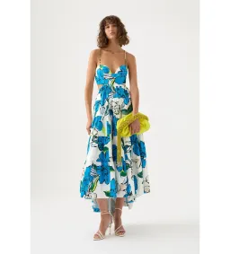Aje Tiered Botanical Maxi Dress Cool Camellia Size 10 for rent on The Volte - image 1