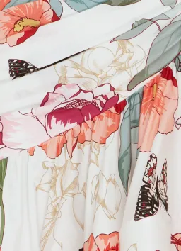 Leo Lin Tyler Asymmetric Gown Lush Print in White Size 8 for rent on The Volte - image 2